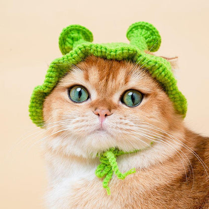 Handmade Cat Hat Cute Green Headgear