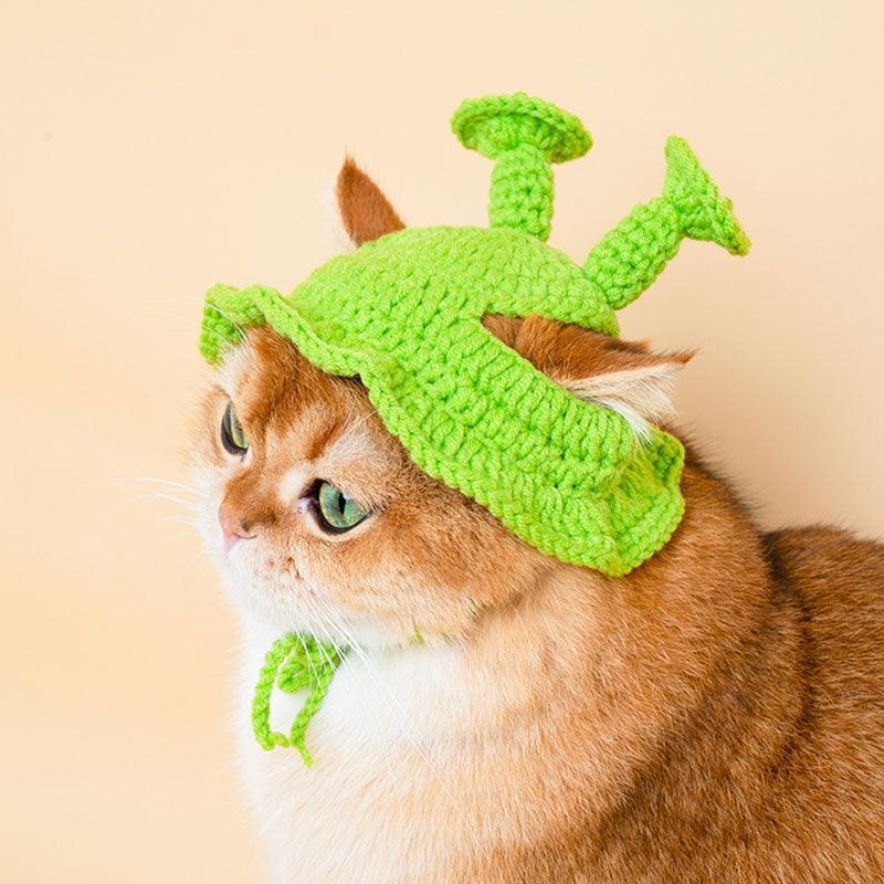Handmade Cat Hat Cute Green Headgear