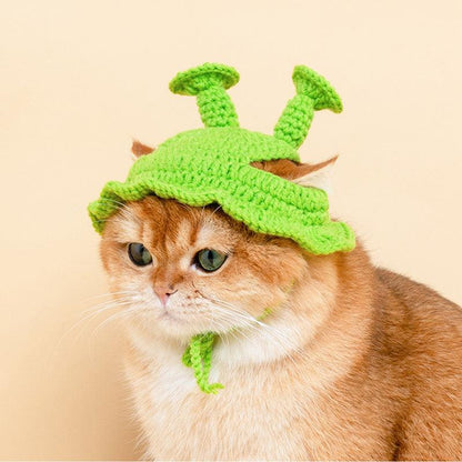 Handmade Cat Hat Cute Green Headgear