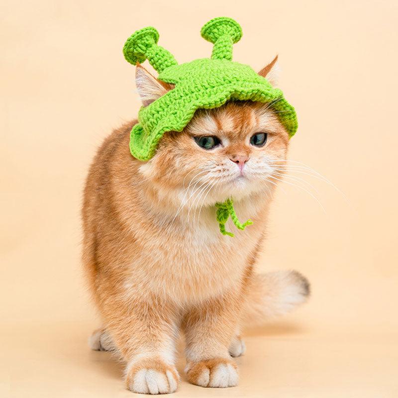Handmade Cat Hat Cute Green Headgear