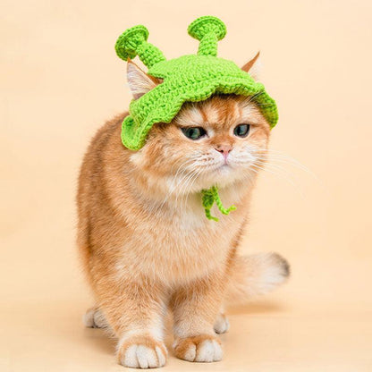 Handmade Cat Hat Cute Green Headgear
