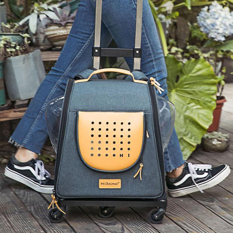 HiAnimal Cat Carrier on Wheels 2 Color Backpack 