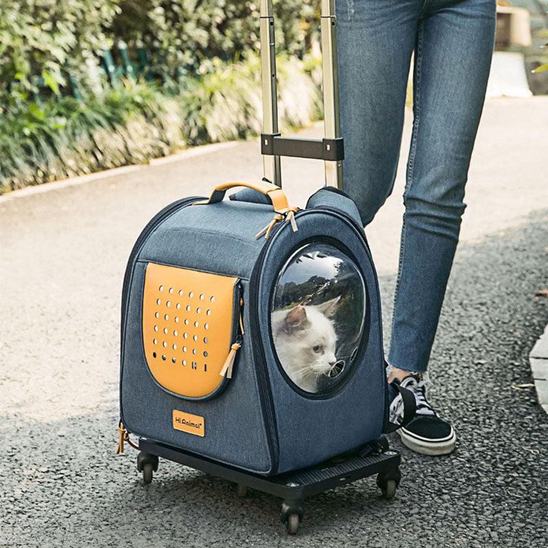 HiAnimal Cat Carrier on Wheels 2 Color Backpack 