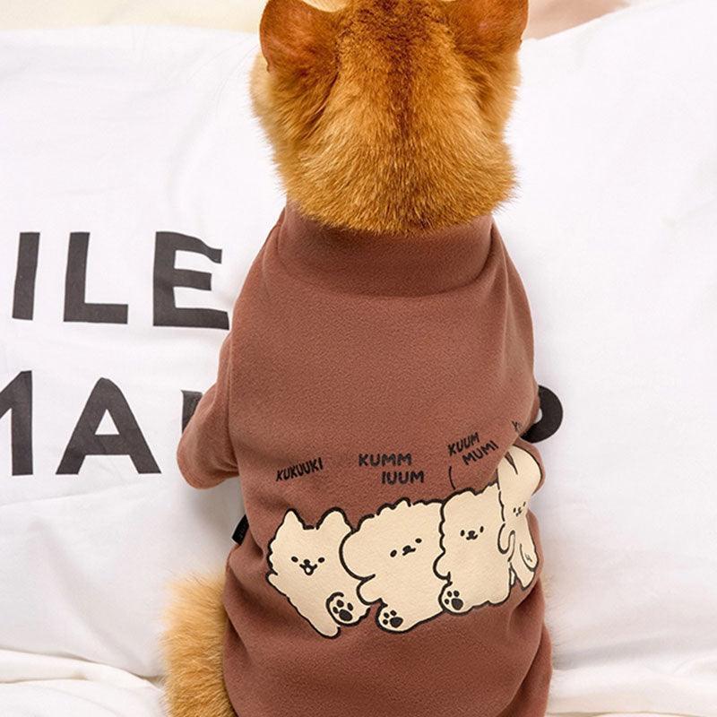 High Neck Cat Clothes 5 Color Warm Sweatshirt