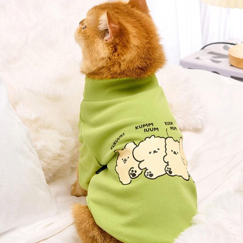 High Neck Cat Clothes 5 Color Warm Sweatshirt