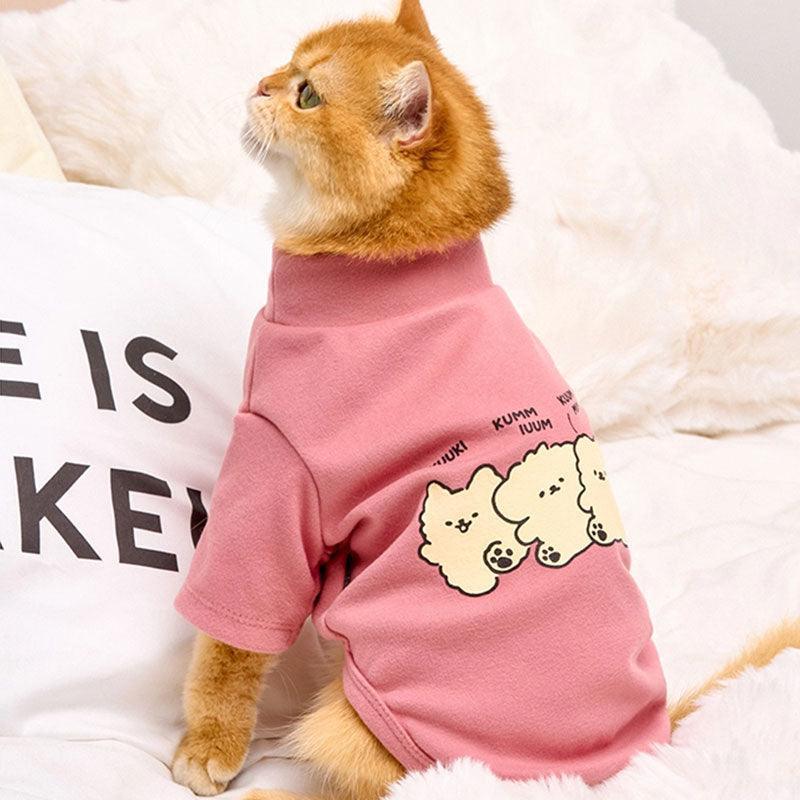 High Neck Cat Clothes 5 Color Warm Sweatshirt