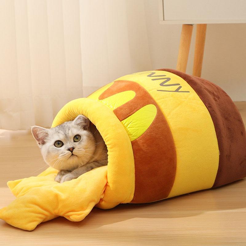 Honey Jar Cat Sleeping Bag Four Seasons Bed Cave - MEWCATS
