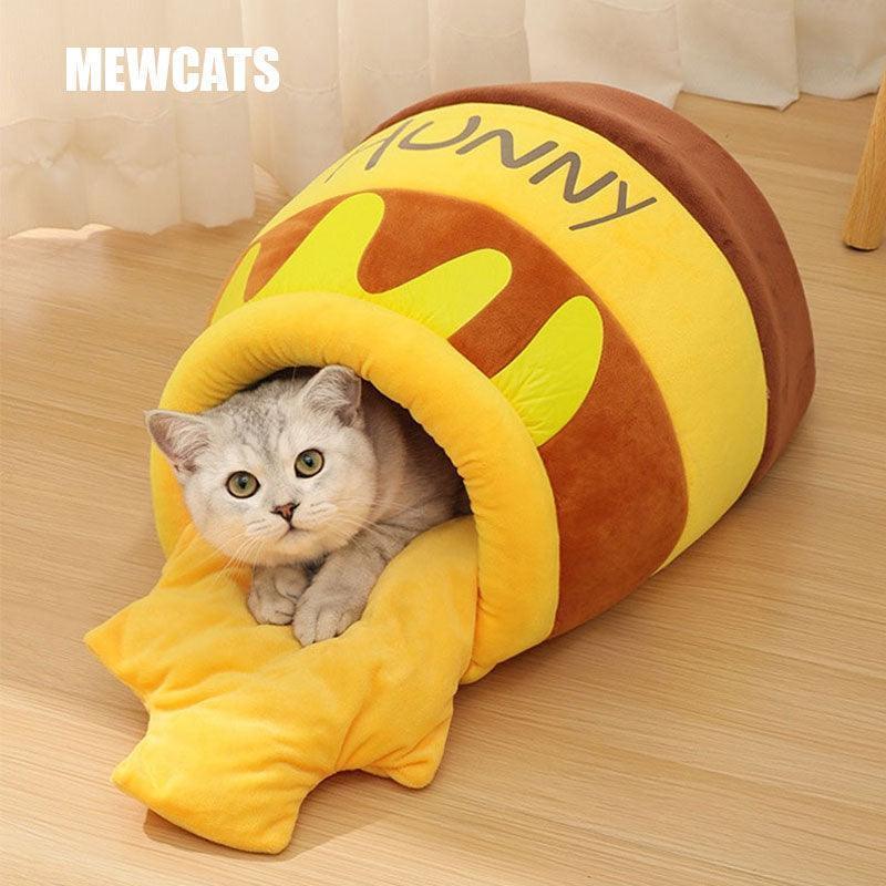 Honey Jar Cat Sleeping Bag Four Seasons Bed Cave - MEWCATS