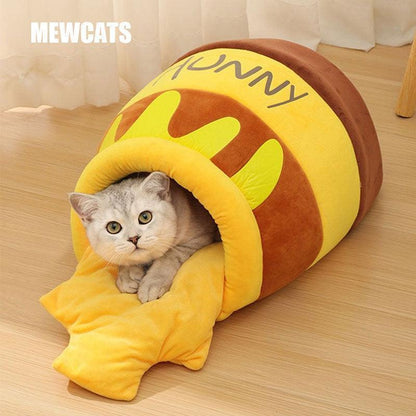 Honey Jar Cat Sleeping Bag Four Seasons Bed Cave - MEWCATS