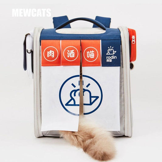 Japanese Style Cat carrier Backpack Expandable Tote Bag