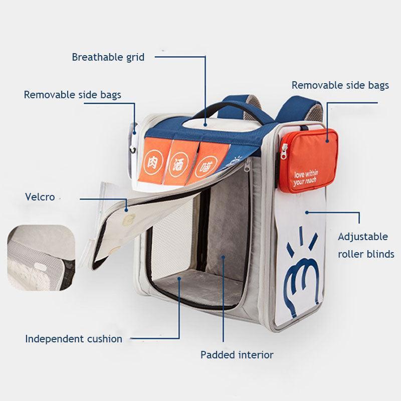 Japanese Style Cat carrier Backpack Expandable Tote Bag