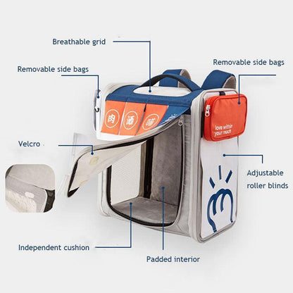 Japanese Style Cat carrier Backpack Expandable Tote Bag