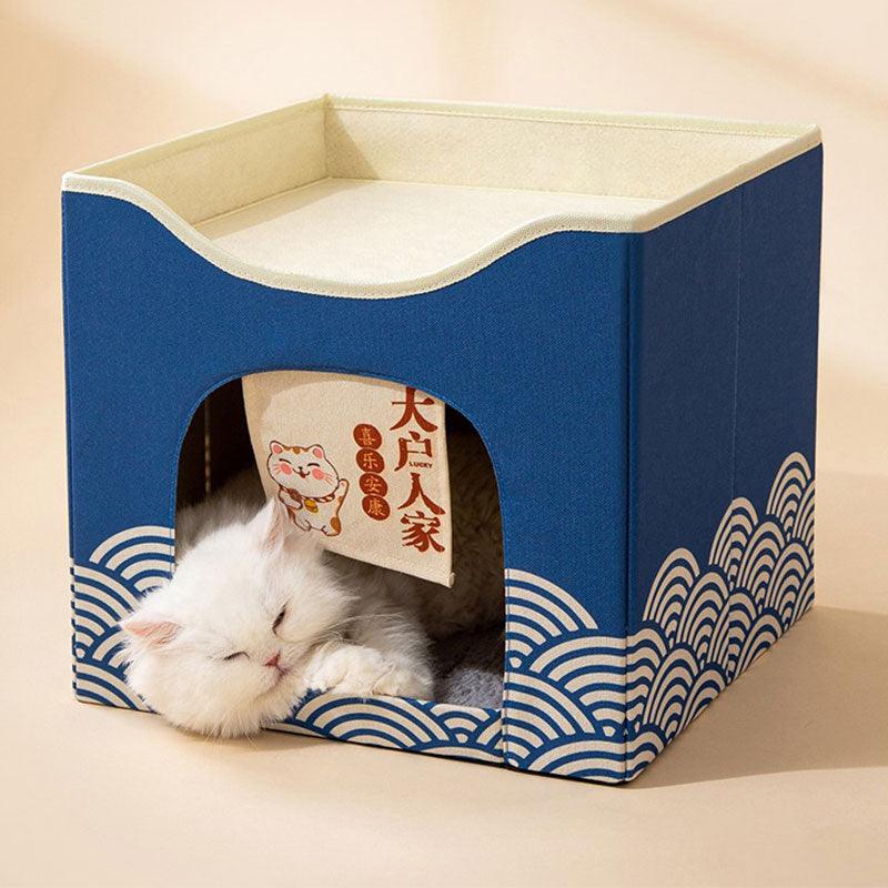  Cat Cave Bed House Japanese Style Condo 3 Color Removable Cat Nest Cube