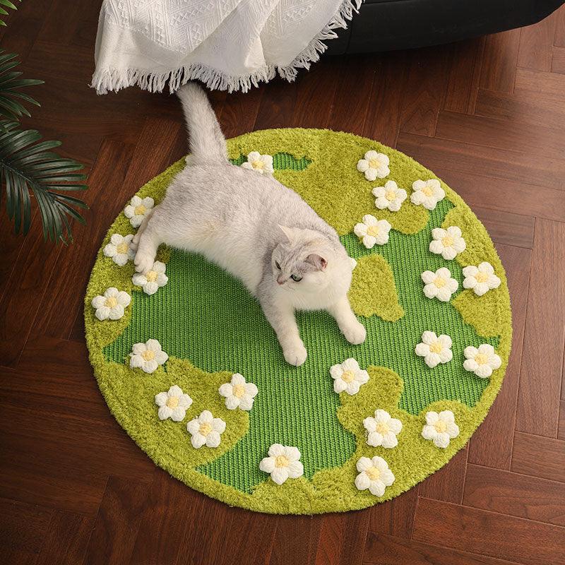 JCAT Blooming Garden Cat Scratch Mat Furniture - MEWCATS