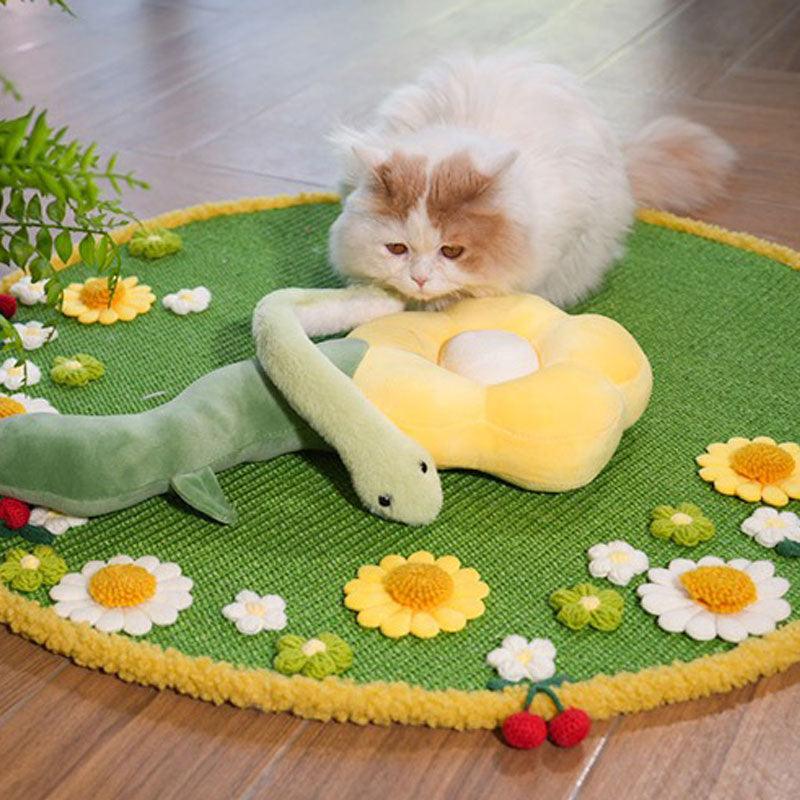 JCAT Blooming Garden Cat Scratch Mat Furniture - MEWCATS
