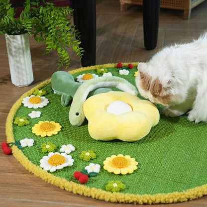 JCAT Blooming Garden Cat Scratch Mat Furniture - MEWCATS