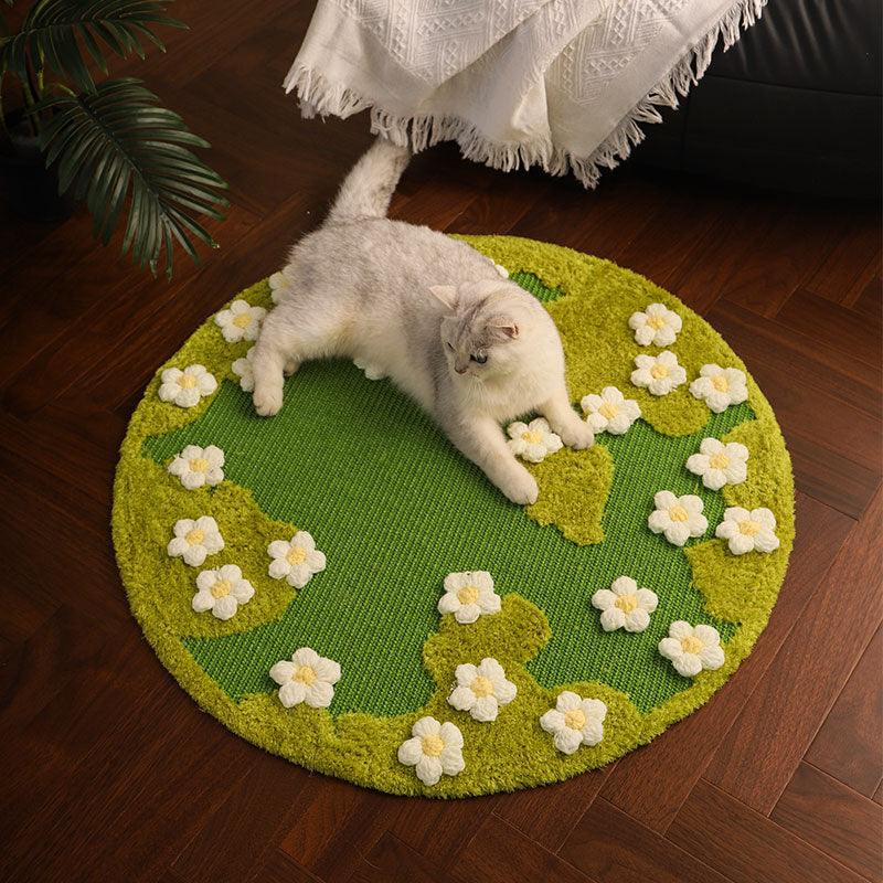 JCAT Blooming Garden Cat Scratch Mat Furniture - MEWCATS
