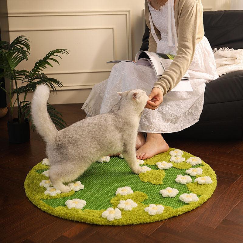 JCAT Blooming Garden Cat Scratch Mat Furniture - MEWCATS