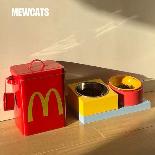 Jenga Cat Food Water Bowl Ceramic Dishes