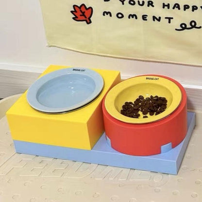Jenga Cat Food Water Bowl Ceramic Dishes
