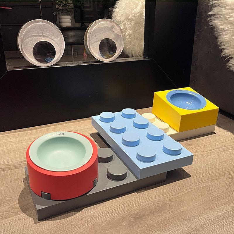 Jenga Cat Food Water Bowl Ceramic Dishes