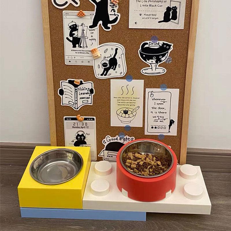 Jenga Cat Food Water Bowl Ceramic Dishes
