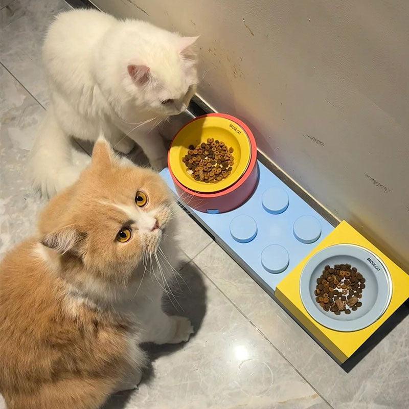 Jenga Cat Food Water Bowl Ceramic Dishes