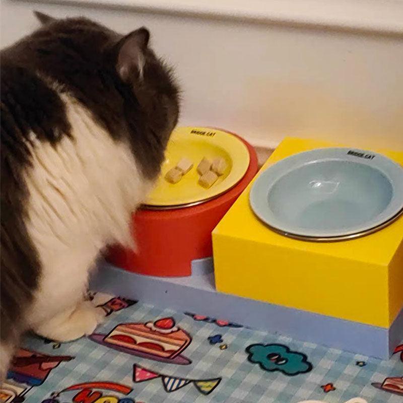 Jenga Cat Food Water Bowl Ceramic Dishes