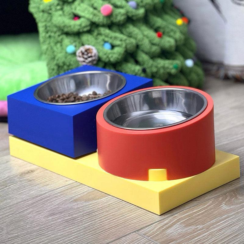 Jenga Cat Food Water Bowl Ceramic Dishes