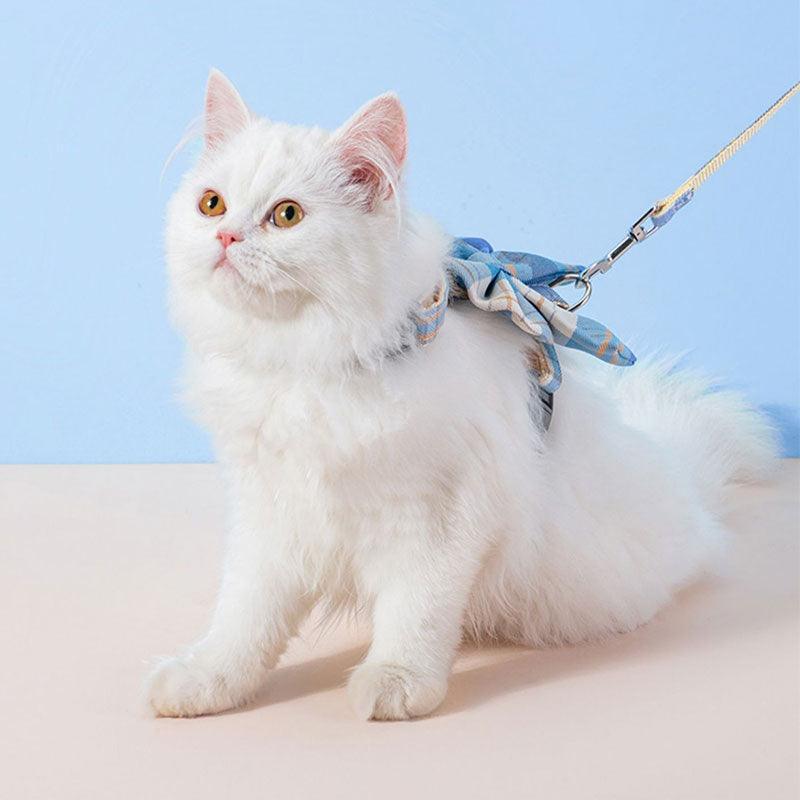 JK Bow Tie Cat Harness 3 Color Escape Proof Leash - MEWCATS