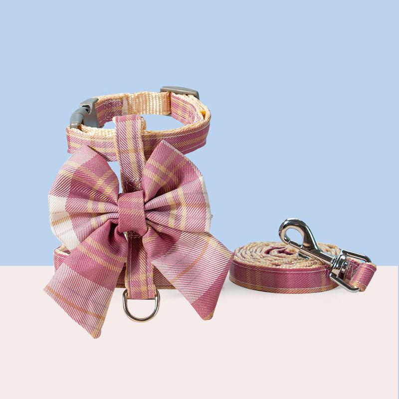 Cat Harness Cute Bow Pink Escape Proof Leash
