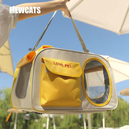 Large Cat Carrier Bag Breathable Portable Oxford Foldable Tote Pet Handbag 2 Color