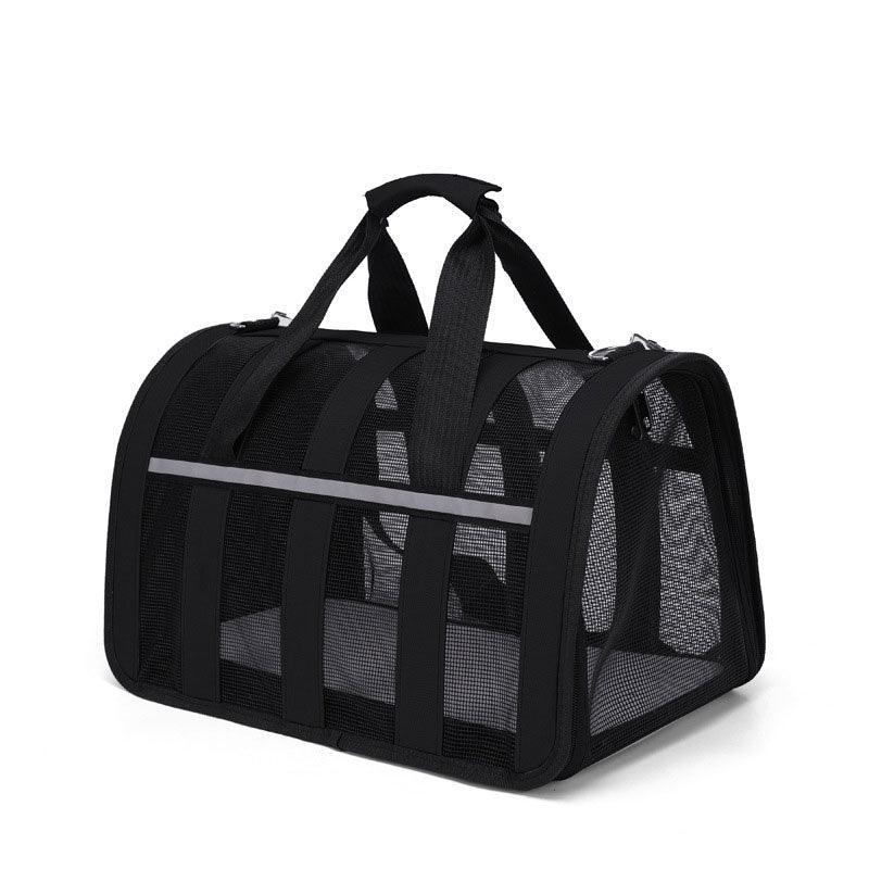 Large Cat Carrier Bag Oxford Cloth Breathable Foldable Black Portable Pet Handbag