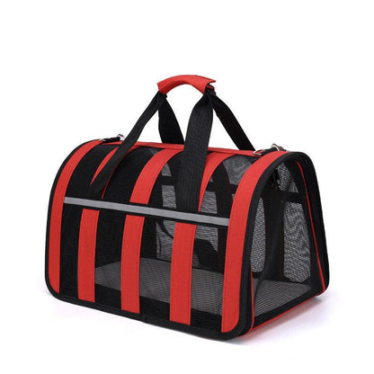 Large Cat Carrier Bag Oxford Cloth Breathable Foldable Red Portable Pet Handbag