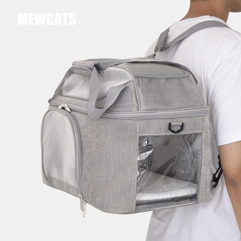 Cat Carrier Bag Breathable Outdoor Travel Tote Portable Foldable Box Pet Handbag Backpack
