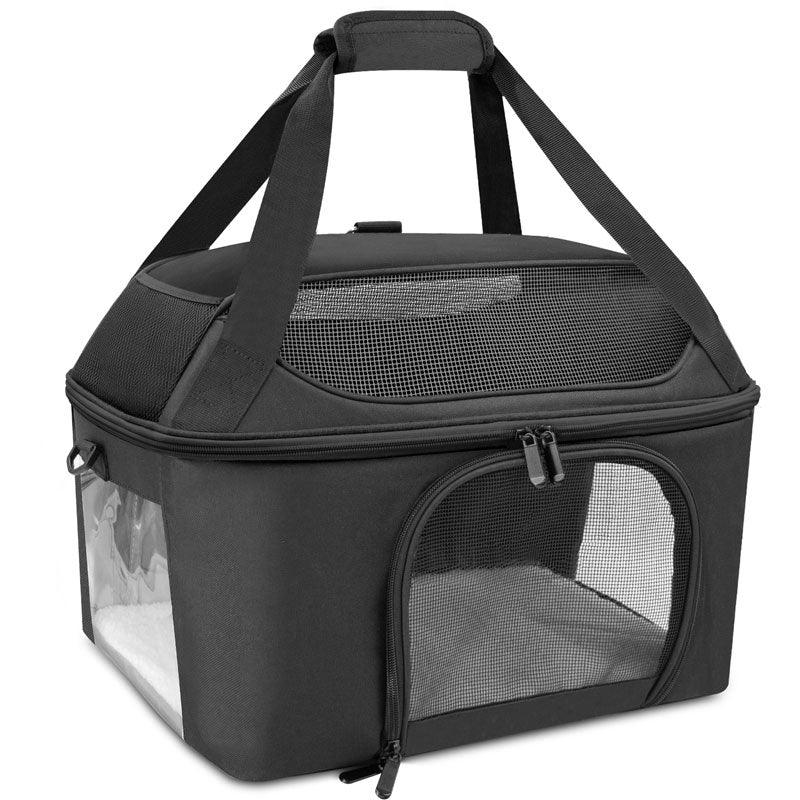 Cat Carrier Bag Breathable Outdoor Travel Tote Portable Foldable Box Black Pet Handbag Backpack