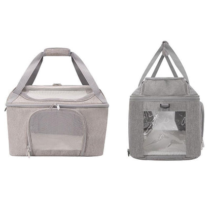 Cat Carrier Bag Breathable Outdoor Travel  Tote Portable Foldable Box Grey Pet Handbag Backpack