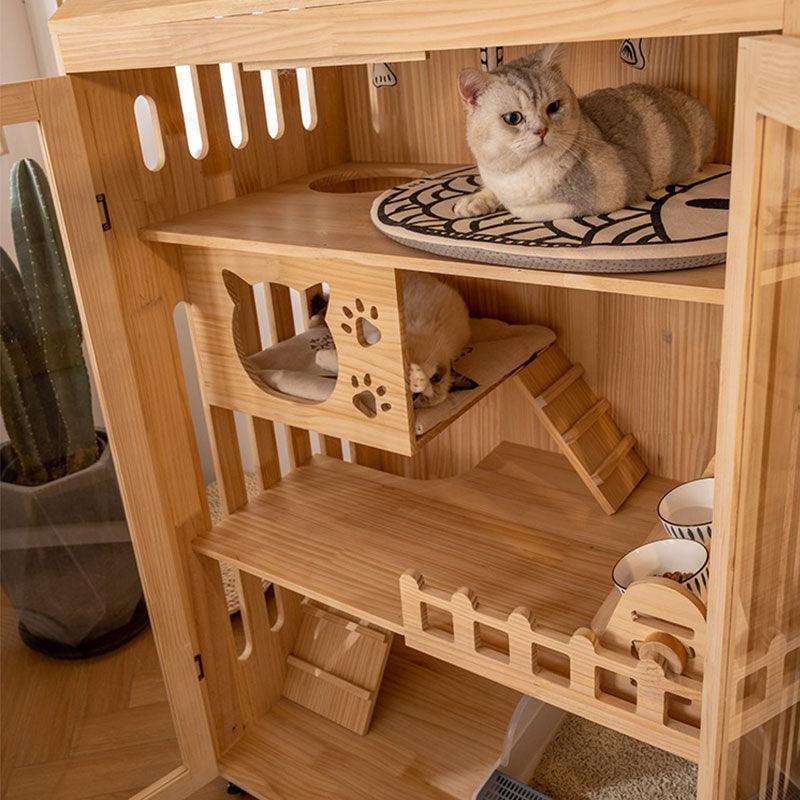 Large Cat Villa Indoor Condo Luxury Cat House - MEWCATS