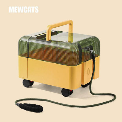 Large Space Cat Carrying Case With Wheels Tote Box - MEWCATS