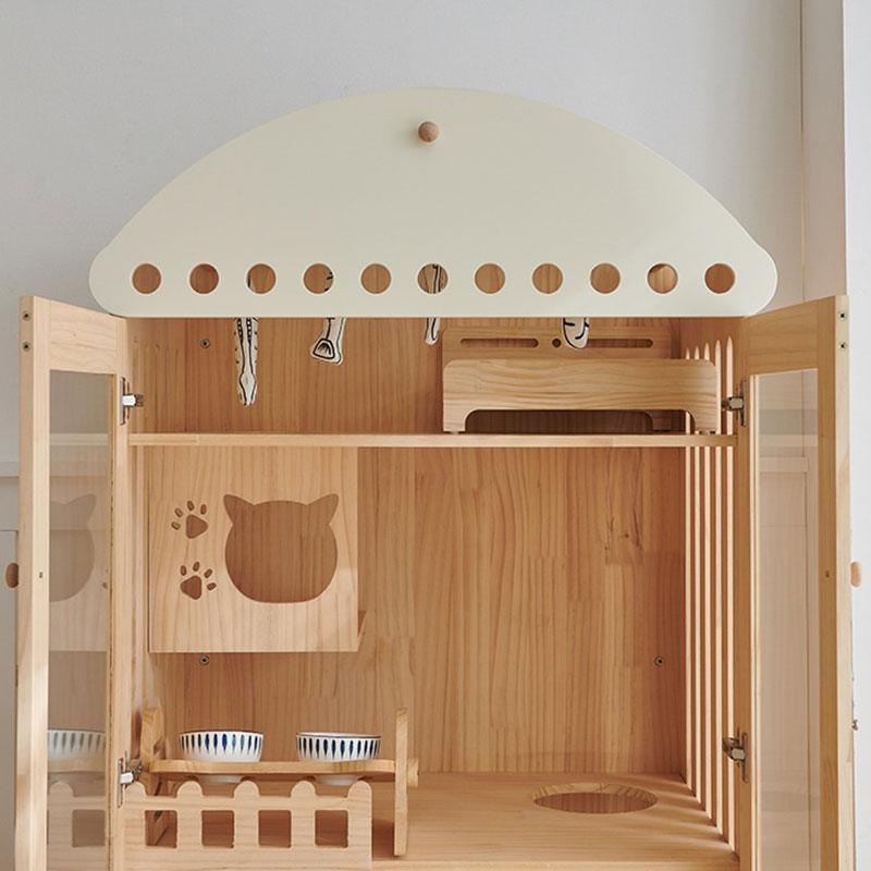 Large Space Cat Villa Furniture Wooden House - MEWCATS