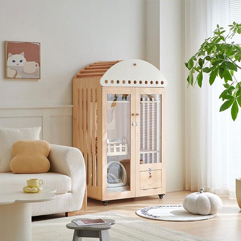Large Space Cat Villa Furniture Wooden House - MEWCATS
