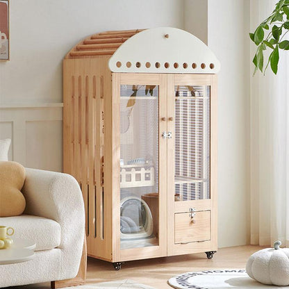 Large Space Cat Villa Furniture Wooden House