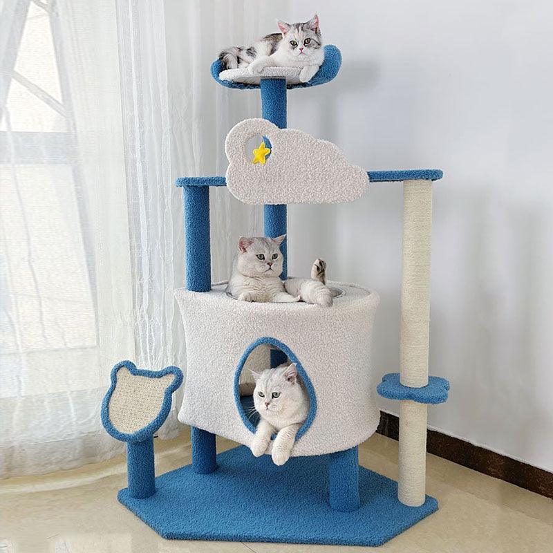 Large Star Cloud Cat Climbing Frame Tower Cat Tree - MEWCATS