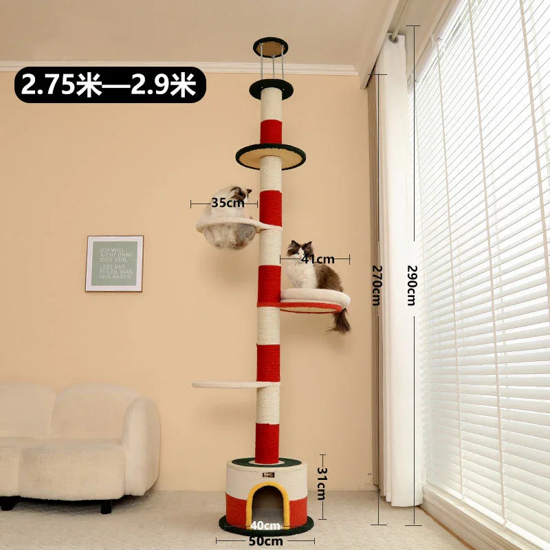 Lighthouse Floor to Ceiling Cat Climbing Tree - MEWCATS