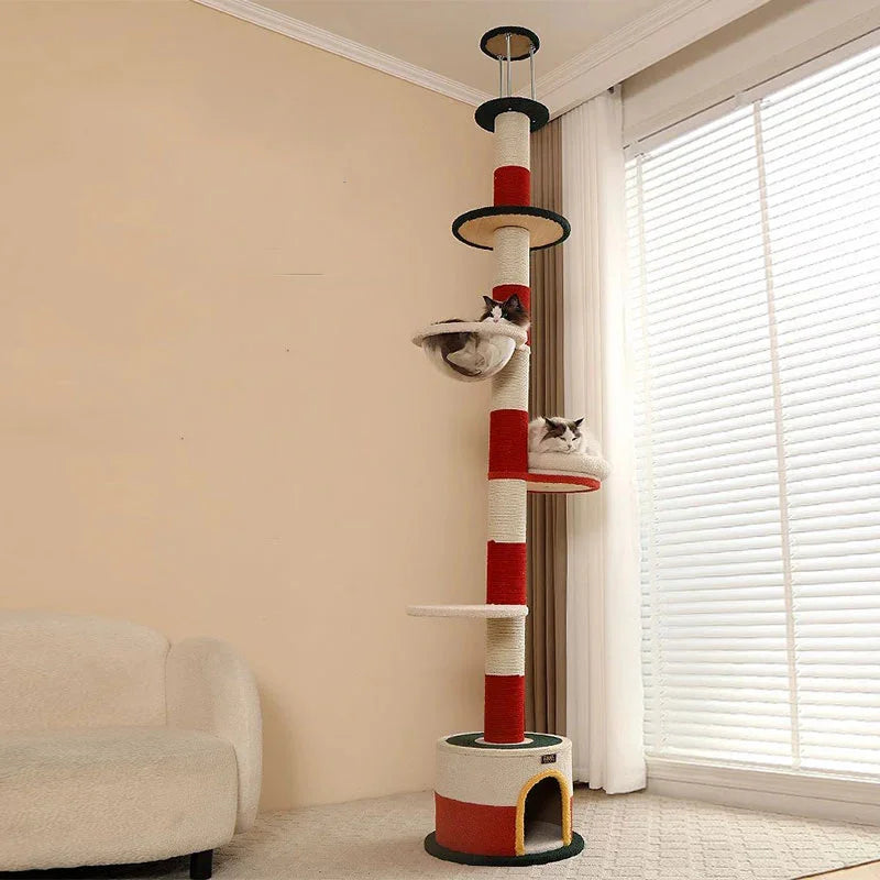 Lighthouse Floor to Ceiling Cat Climbing Tree - MEWCATS