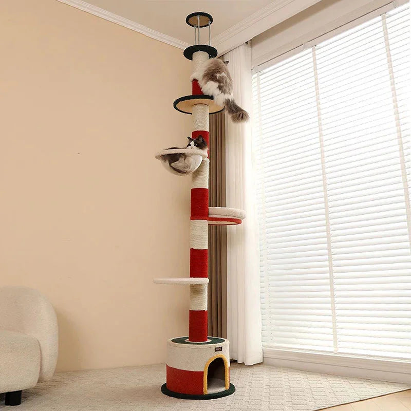 Lighthouse Floor to Ceiling Cat Climbing Tree - MEWCATS