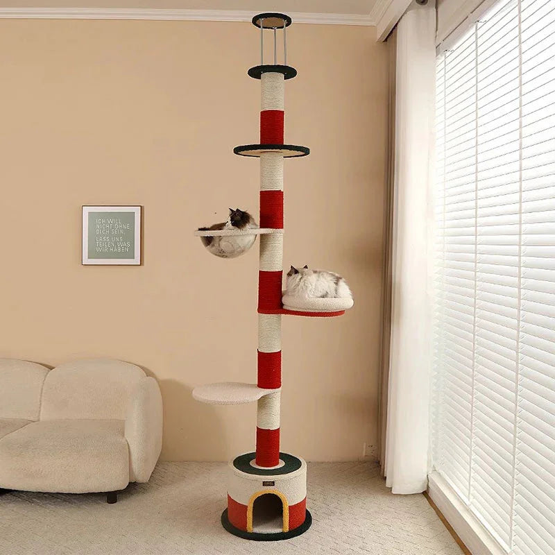 Lighthouse Floor to Ceiling Cat Climbing Tree - MEWCATS