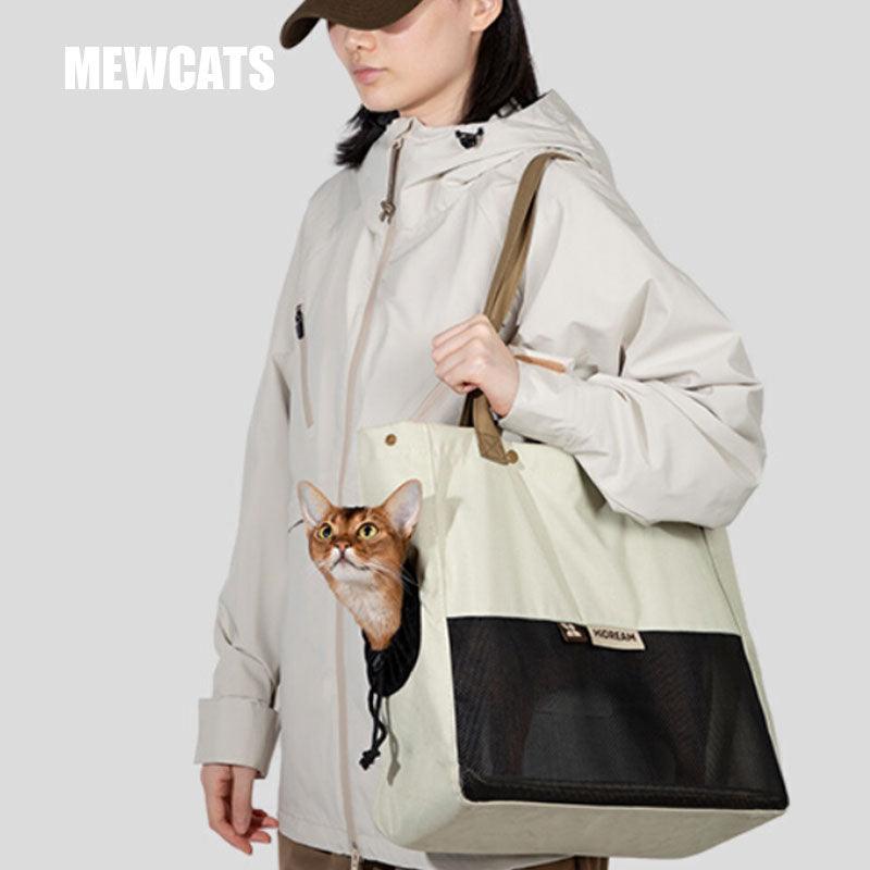 Lightweight Outing Cat Tote Shoulder Bag - MEWCATS