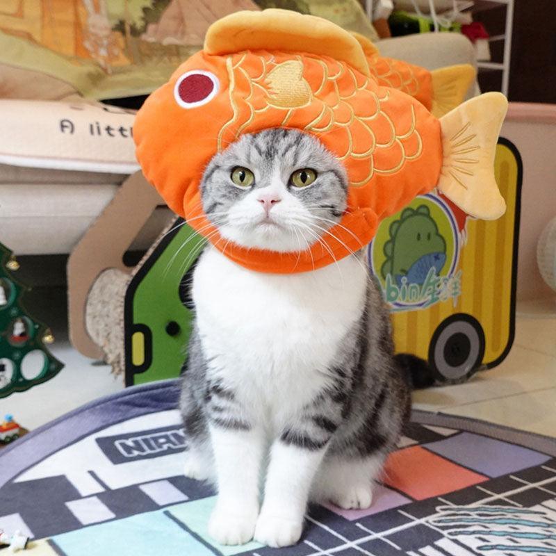Lucky Fish Cat Hat Cute Head Cover