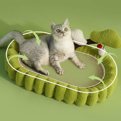 Lucky Tree Cat Scratching Board Green Ellipses Kitty Bed